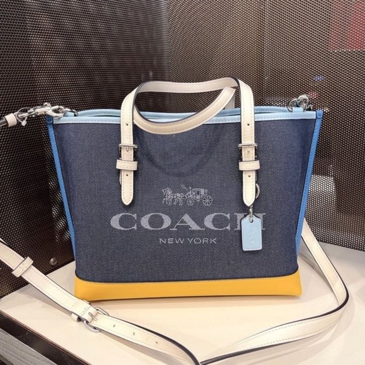 Coach Bags | Coach Mollie Tote 25|Blue|Premium Quality|