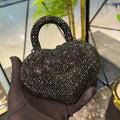 Crystal Heart Handbag| Black