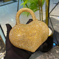 Crystal Heart Handbag| Gold
