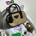Prada Wicker and Leather Mini Bag| Black