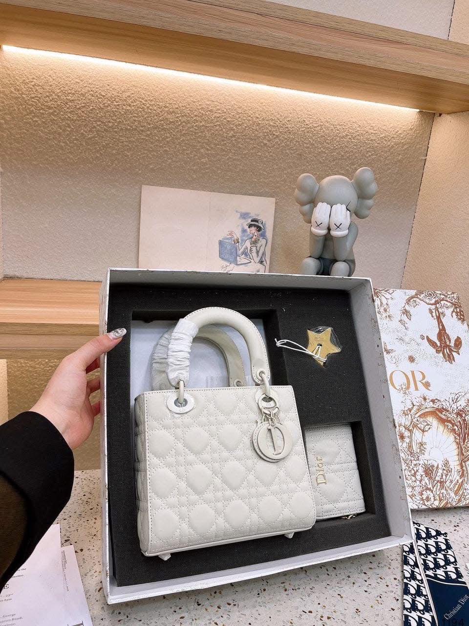 Lady Dior Mini Bag| White